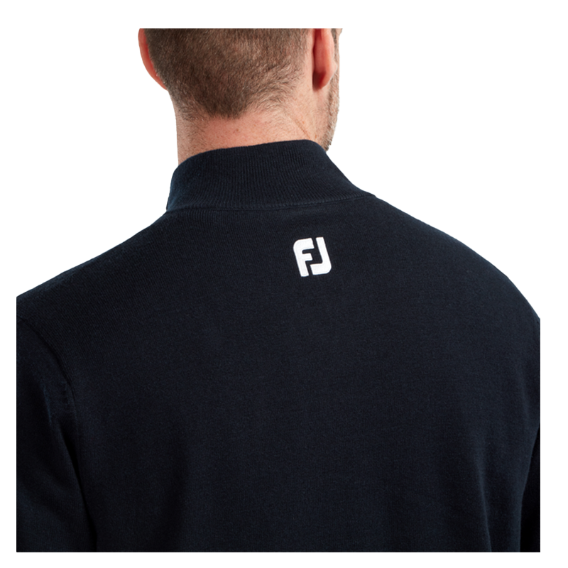 Pullover en laine 1/2 Zip Navy Homme