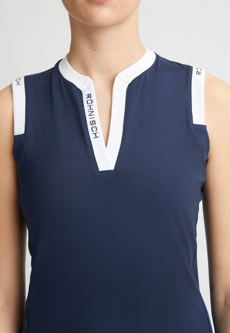 Robe sans manches Abby Navy White Femme