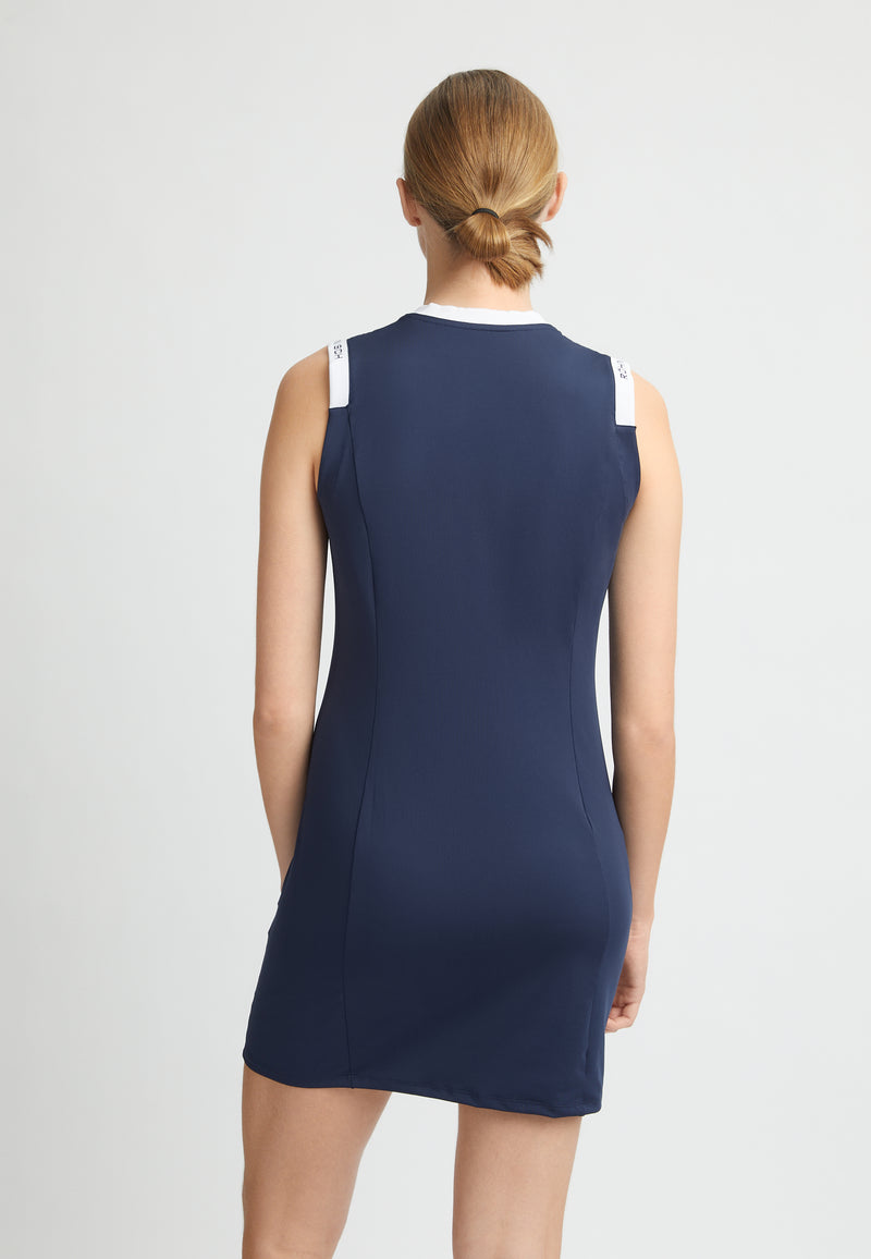 Robe sans manches Abby Navy White Femme