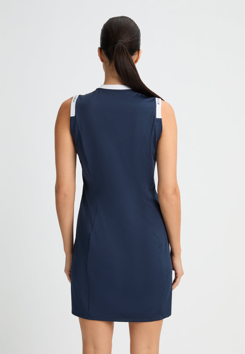 Robe sans manches Abby Navy White Femme
