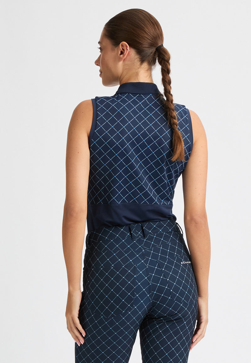 Polo Nicky Sans Manches Micro Navy Femme