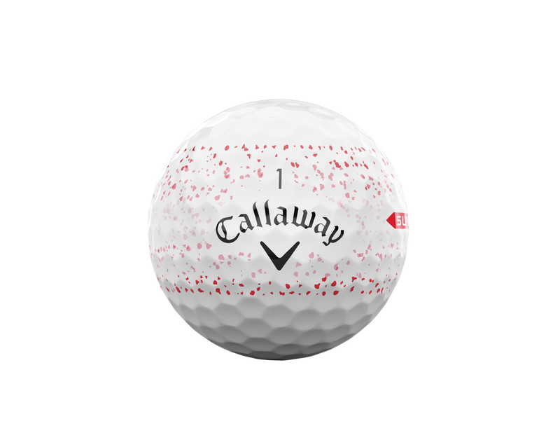 12 Balles de golf Supersoft Splatter 360 Red