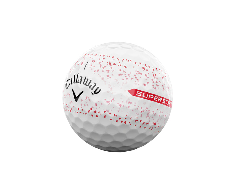 12 Balles de golf Supersoft Splatter 360 Red