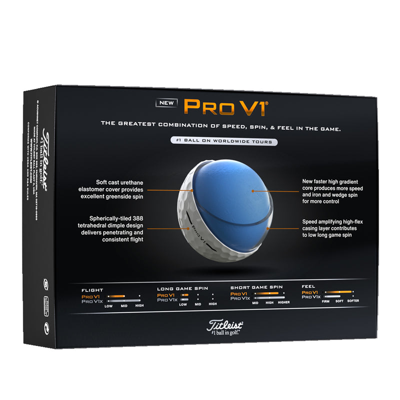 12 Balles de golf Pro V1 White 2025