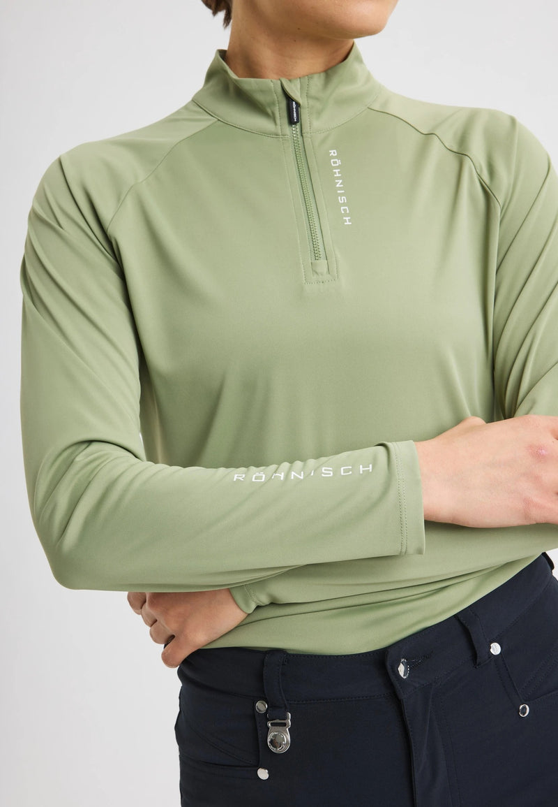 Veste 1/4 Zip Addy Long Sleeve Sage Green Femme