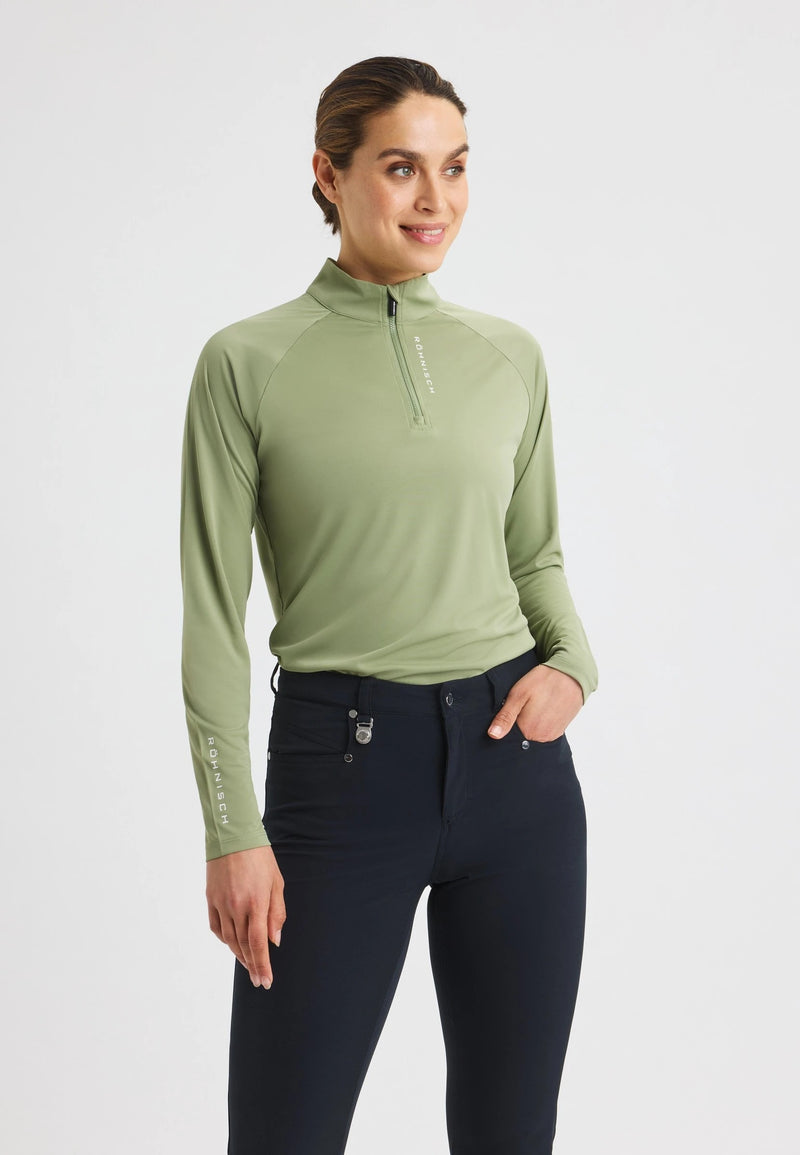 Veste 1/4 Zip Addy Long Sleeve Sage Green Femme