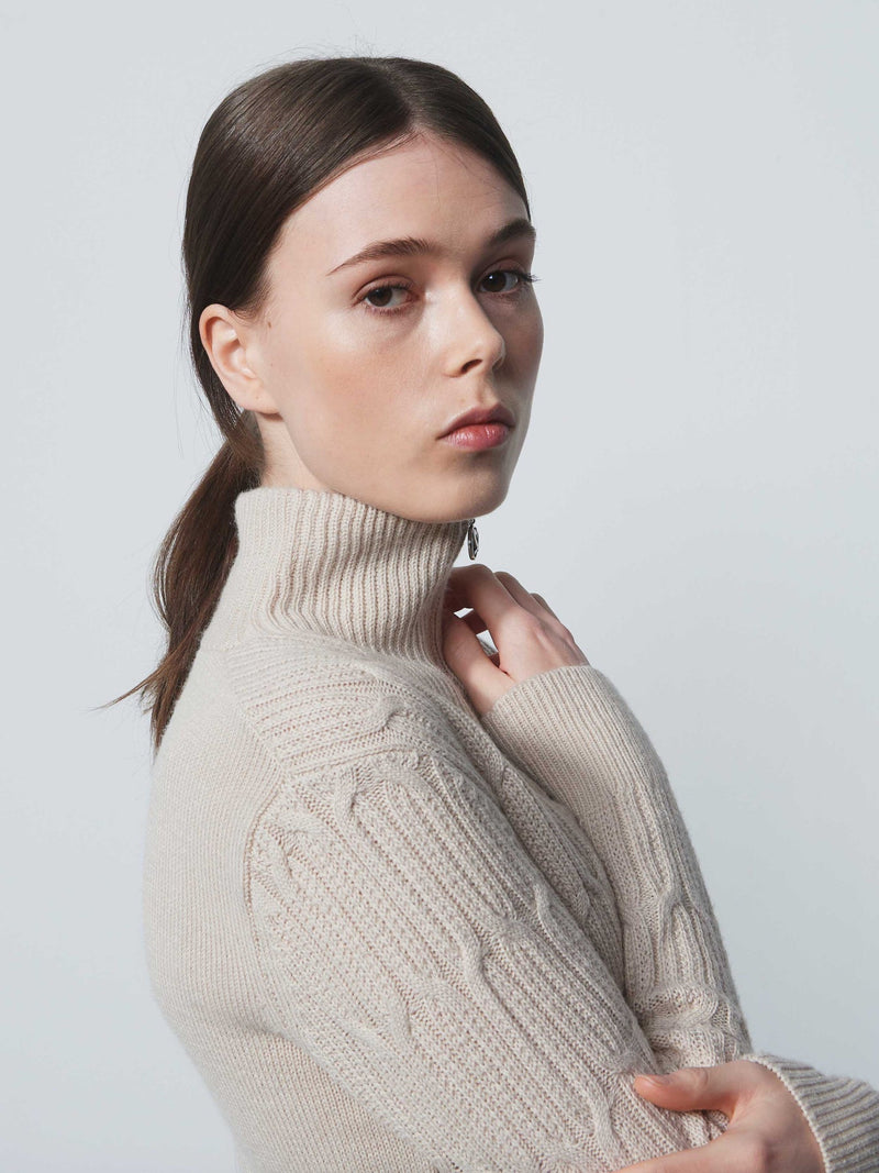 Pull Olivet Doublé Beige Raw Femme