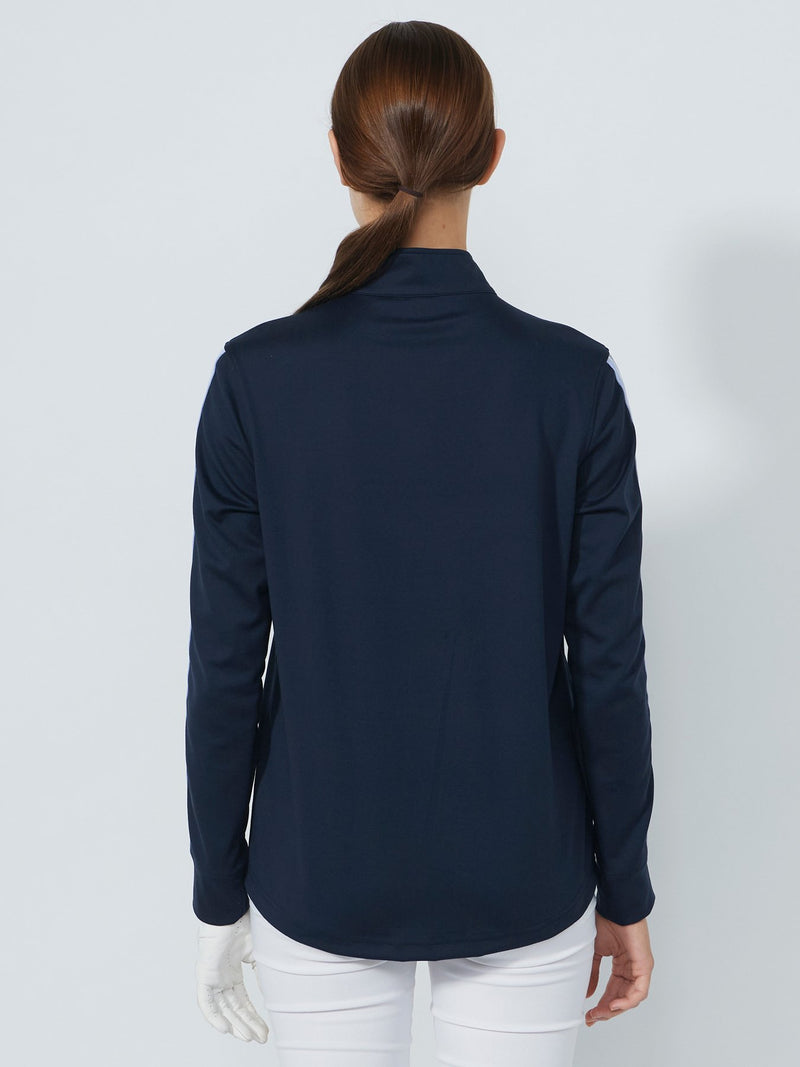 Midlayer 1/4 Zip Peach Navy Femme