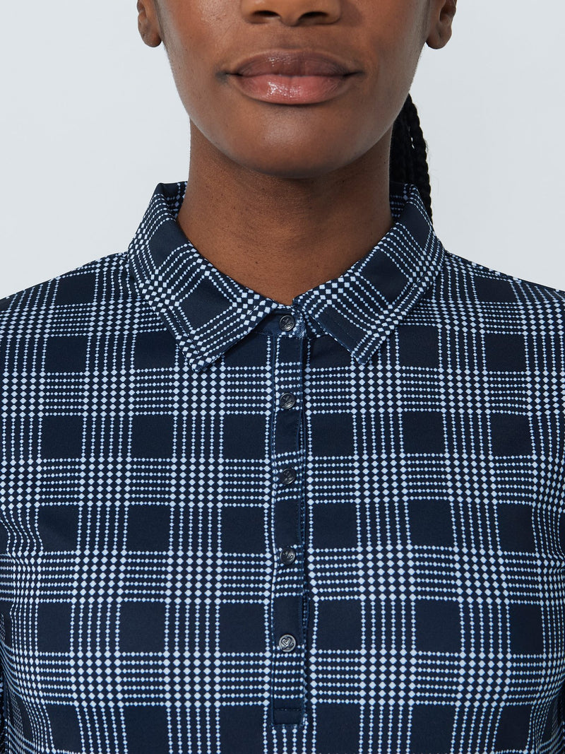 Polo Checked Navy Femme