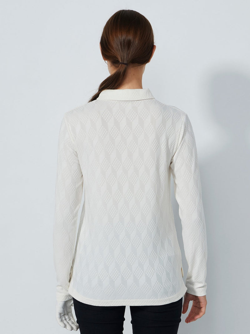 Polo Manches Longues Jacquard Ivoire Femme