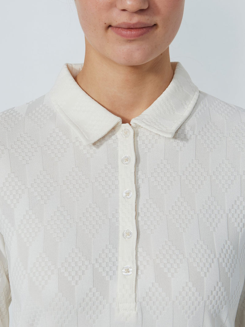 Polo Manches Longues Jacquard Ivoire Femme