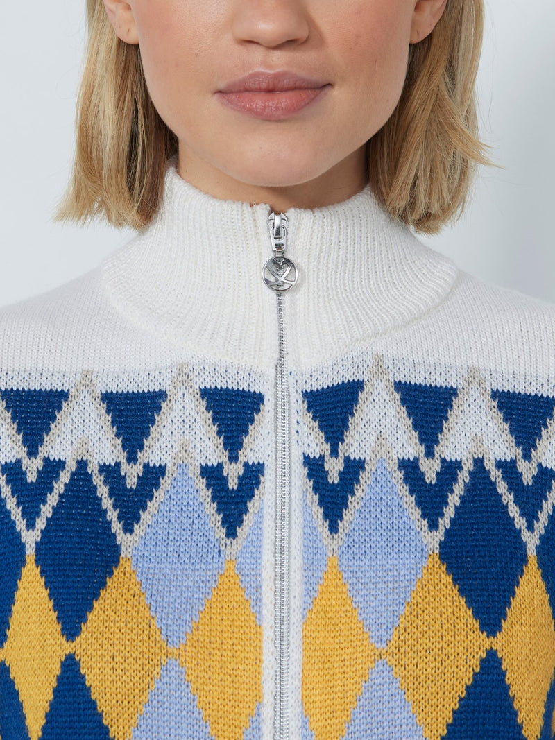 Veste Doublé Argyle Blanc Femme