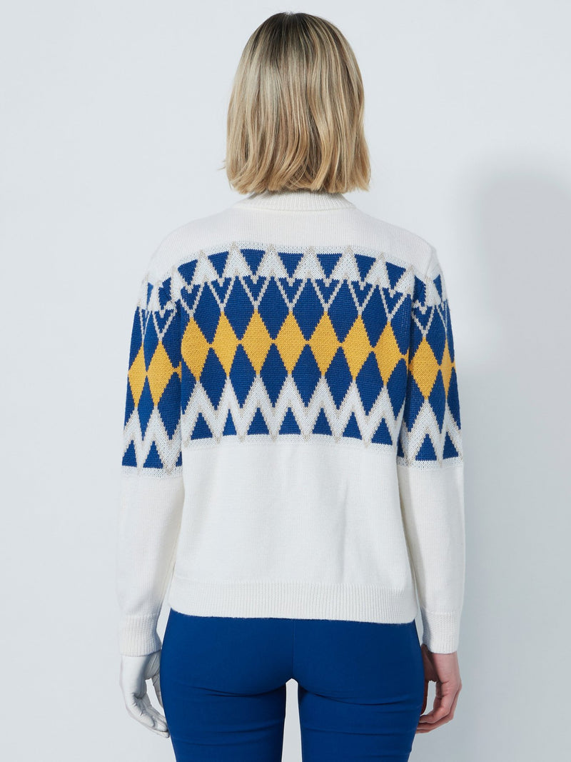 Veste Doublé Argyle Blanc Femme