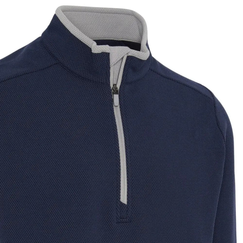 Pull 1/4 Zip Blocked LS Peacoat Homme