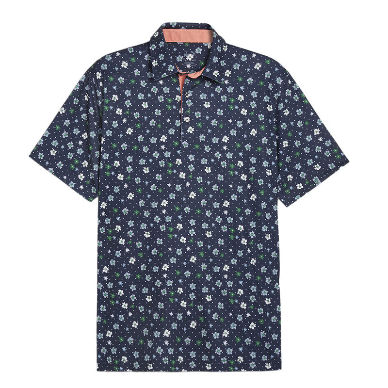 Polo Floral Navy Homme