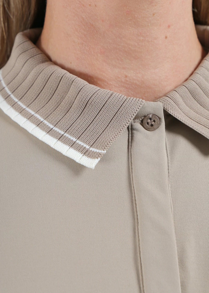 Polo Manches Longues Atma Beige Femme