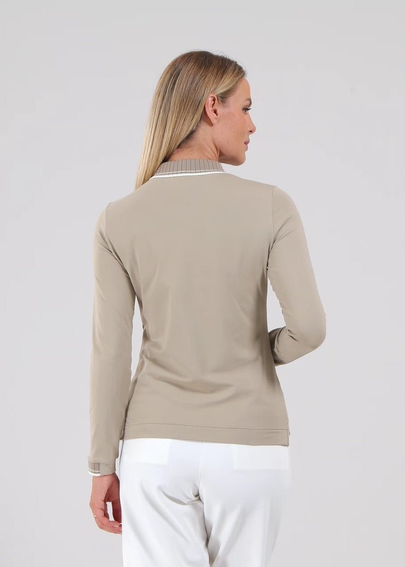 Polo Manches Longues Atma Beige Femme
