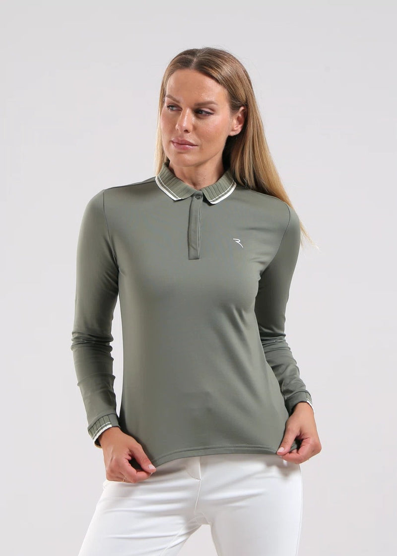 Polo Manches Longues Atma Kaki Femme