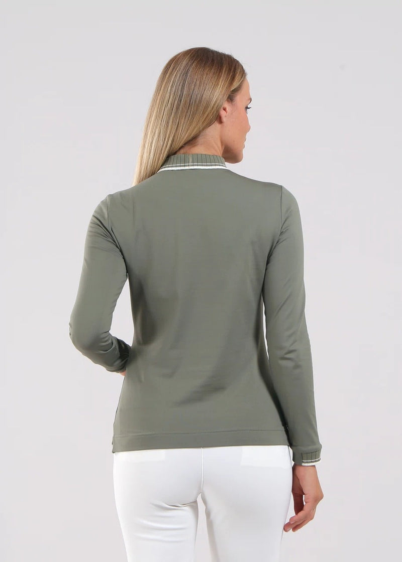Polo Manches Longues Atma Kaki Femme