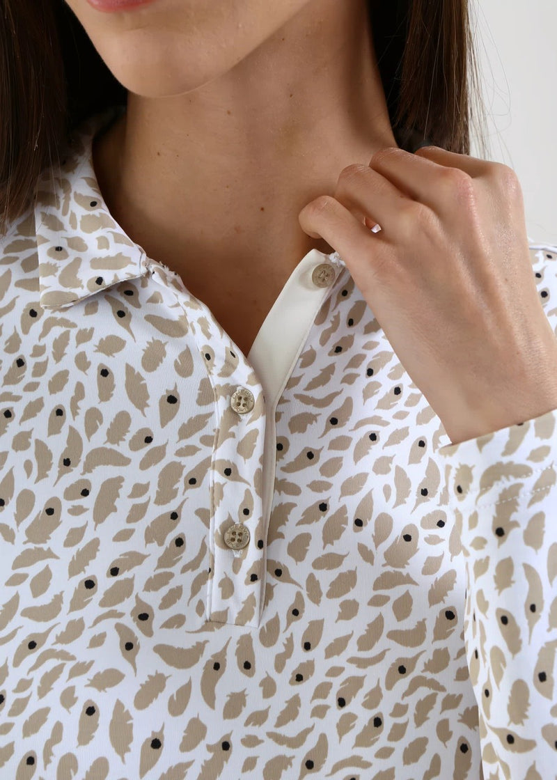 Polo Manches Longues Adrenalina Beige Femme