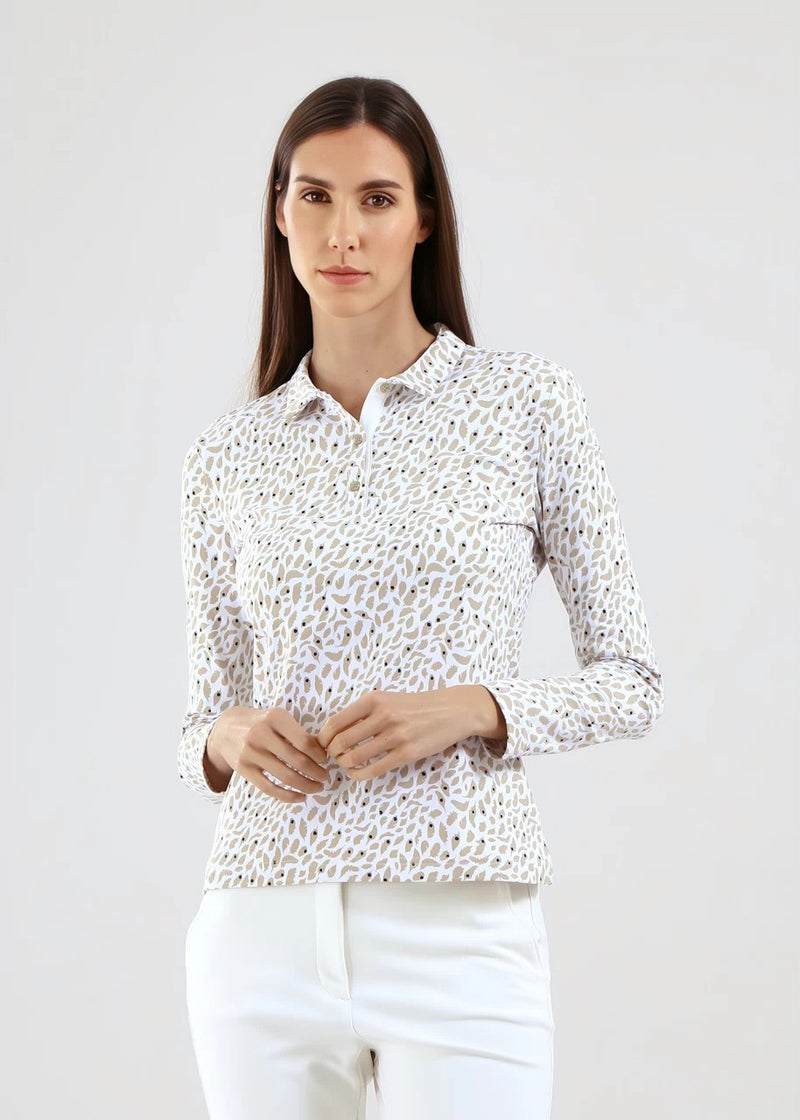 Polo Manches Longues Adrenalina Beige Femme