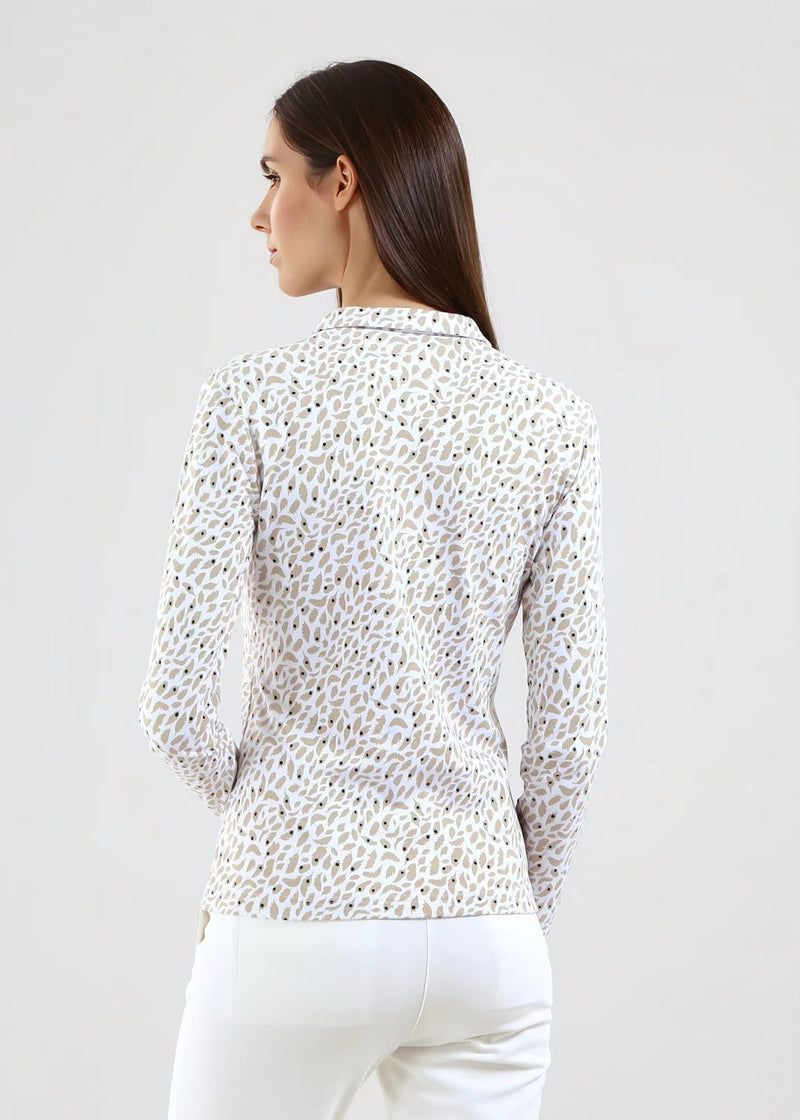 Polo Manches Longues Adrenalina Beige Femme
