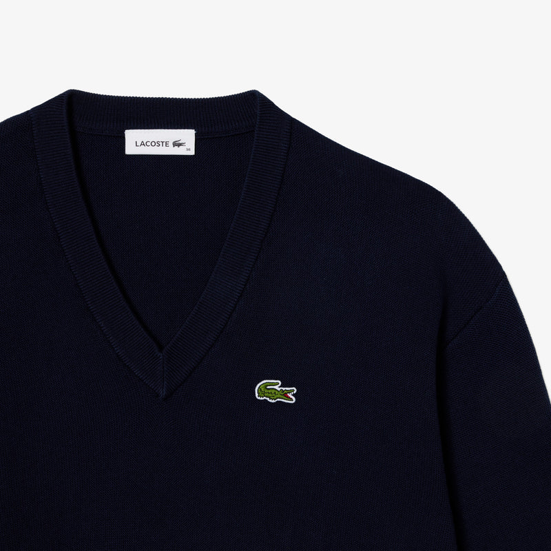Pull Col V Bleu Nuit Femme