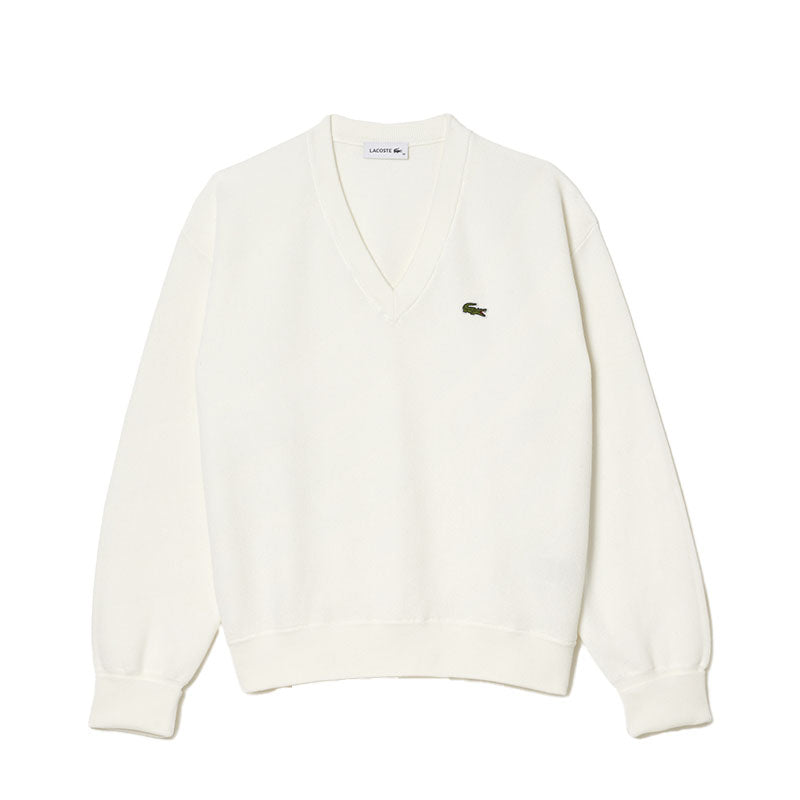 Pull Col V Blanc Femme