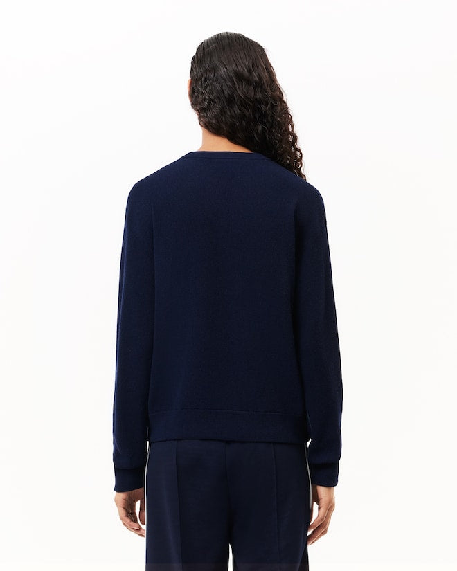 Pull Relaxed Fit Laine Cardée Point Mousse Bleu Nuit Femme