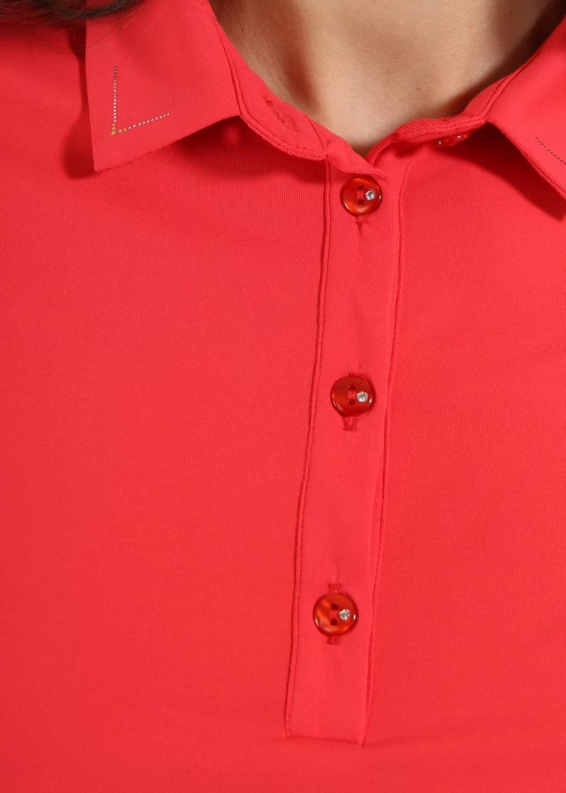 Polo Antracite Red Femme