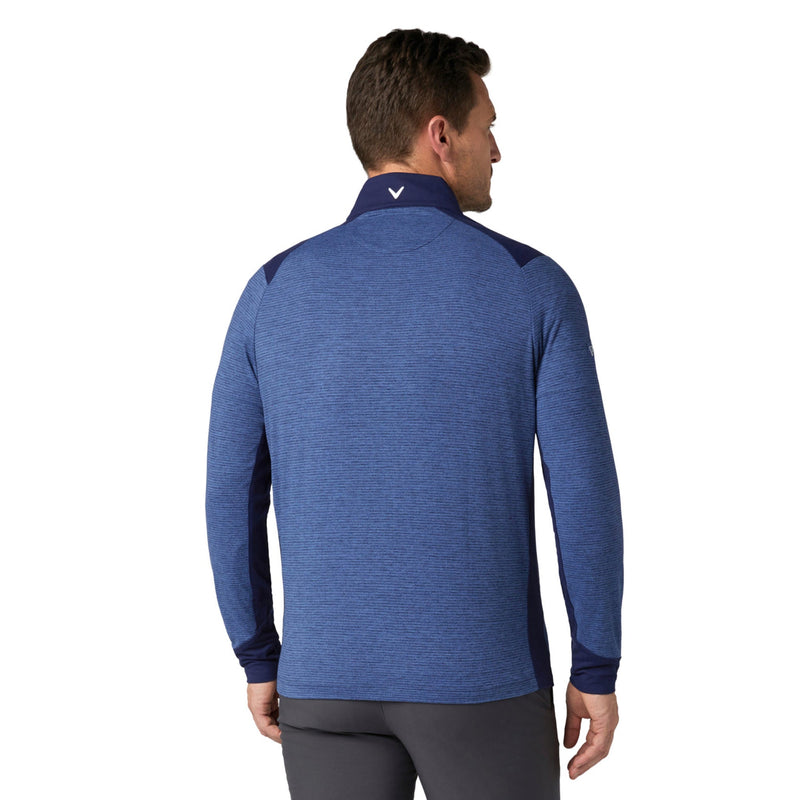 Pull 1/4 Zip Soft Touch Blocked Peacoat Heather Homme