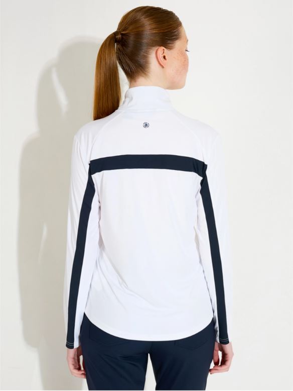 Pull 1/4 Zip Aloha UV White/Navy Femme