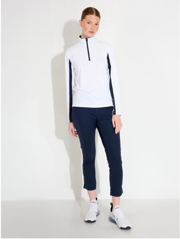 Pull 1/4 Zip Aloha UV White/Navy Femme