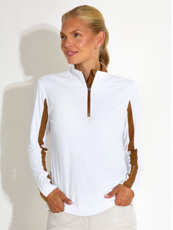 Pull 1/4 Zip Aloha UV Cognac Femme