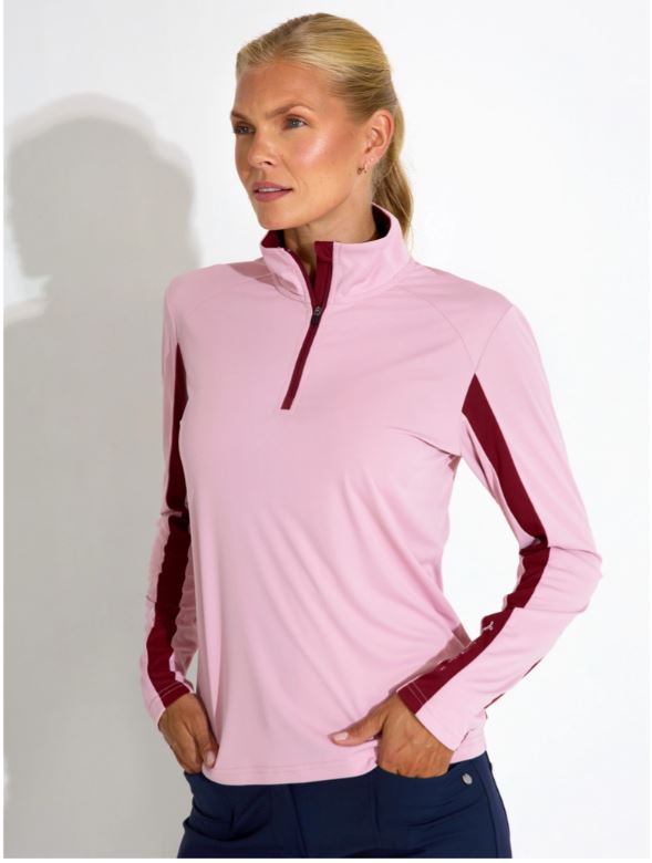 Pull 1/4 Zip Aloha UV Pink Femme