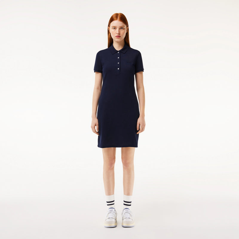 Robe Polo en Piqué de coton Navy Femme