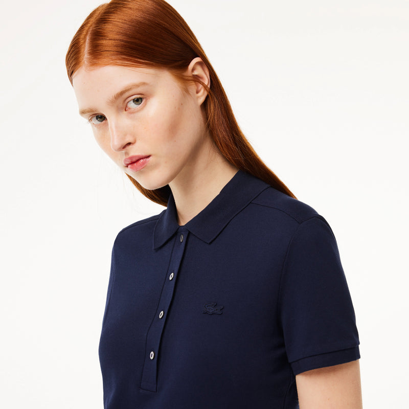 Robe Polo en Piqué de coton Navy Femme