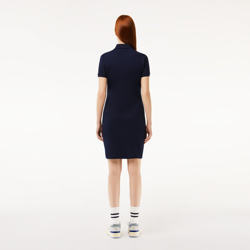 Robe Polo en Piqué de coton Navy Femme