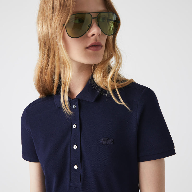 Robe Polo en Piqué de coton Navy Femme