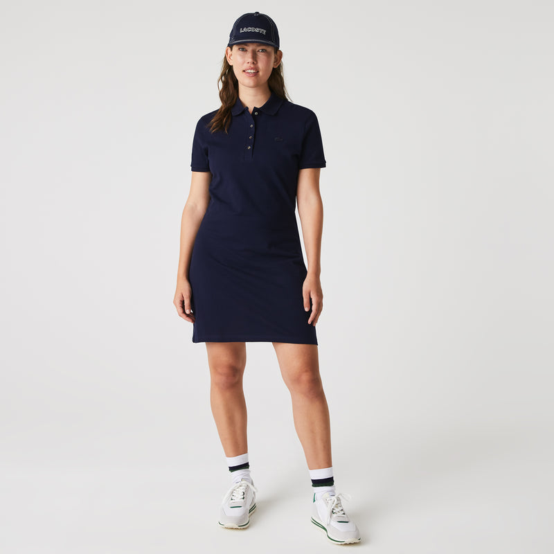 Robe Polo en Piqué de coton Navy Femme