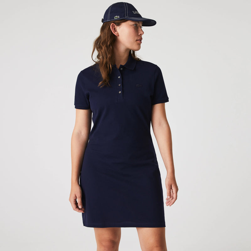 Robe Polo en Piqué de coton Navy Femme