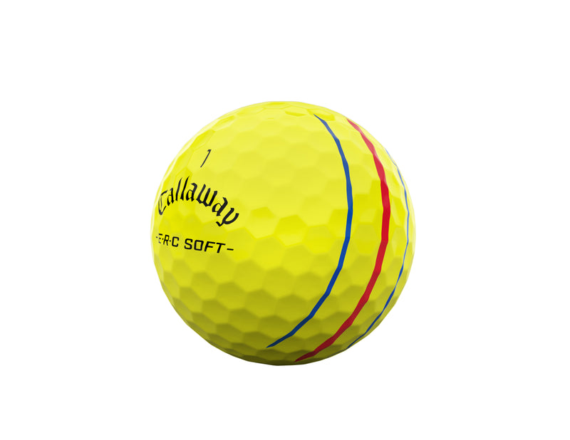 12 Balles de golf ERC Soft Yellow Triple Track