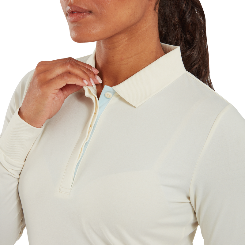 Polo manches longues ThermoSeries Blanc Femme