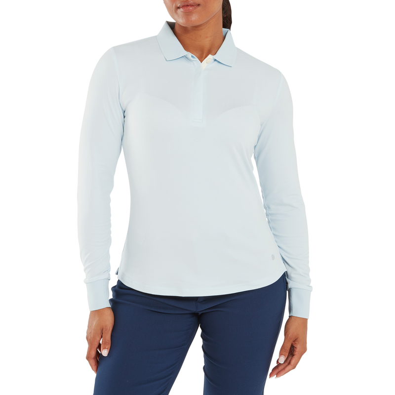 Polo manches longues ThermoSeries Bleu Polaire Femme