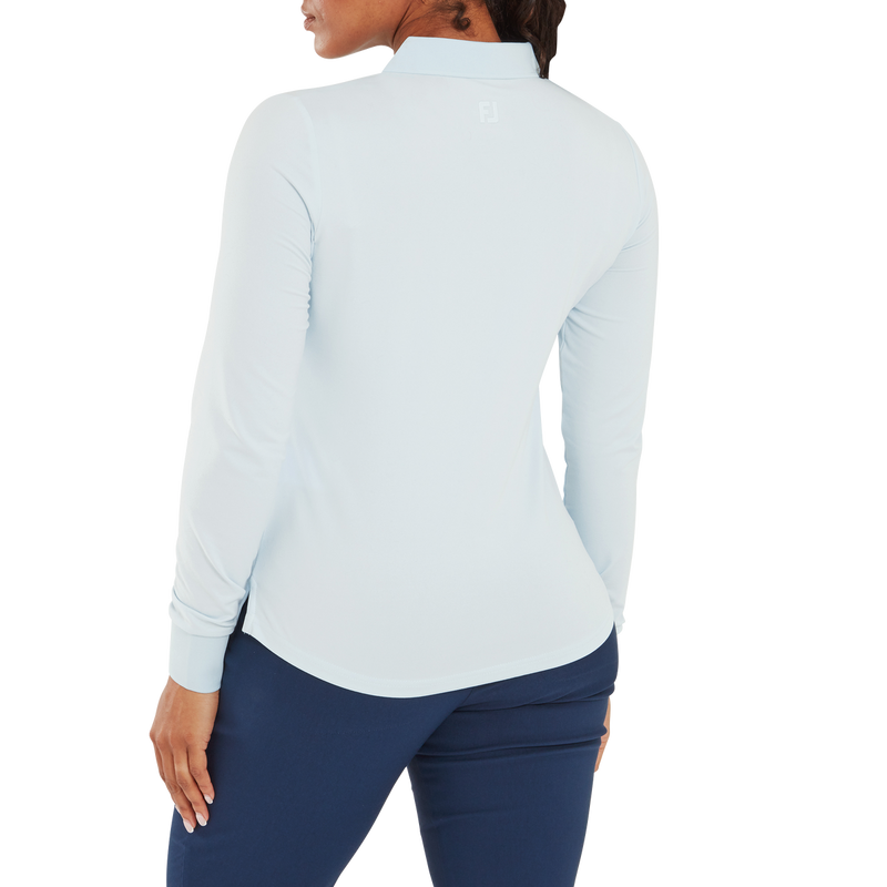 Polo manches longues ThermoSeries Bleu Polaire Femme