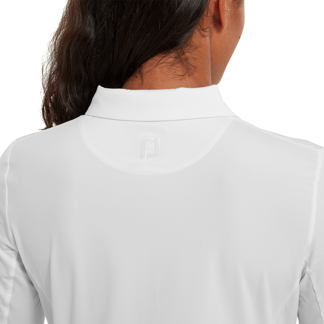 Polo en jersey manches longues protection solaire White Femme