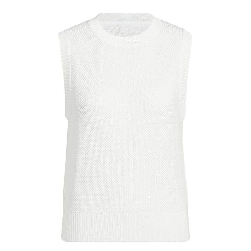 Pull Sans Manches Ultimate365 Knit Tour White Femme