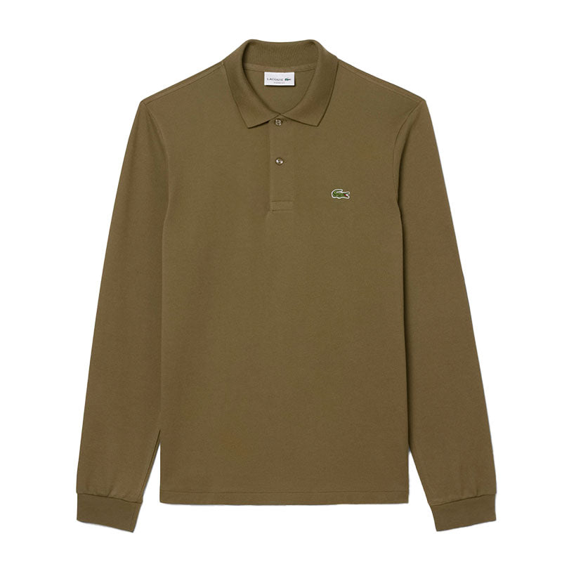 Polo Classic Fit manches longues Vert Kaki Homme