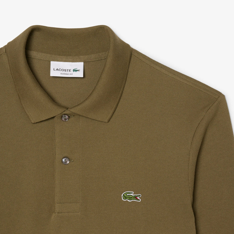 Polo Classic Fit manches longues Vert Kaki Homme