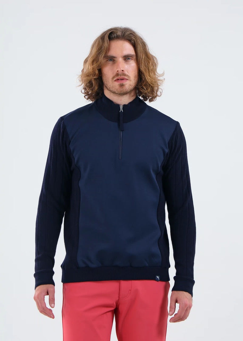 Pull 1/4 Zip Nautico Bleu Homme